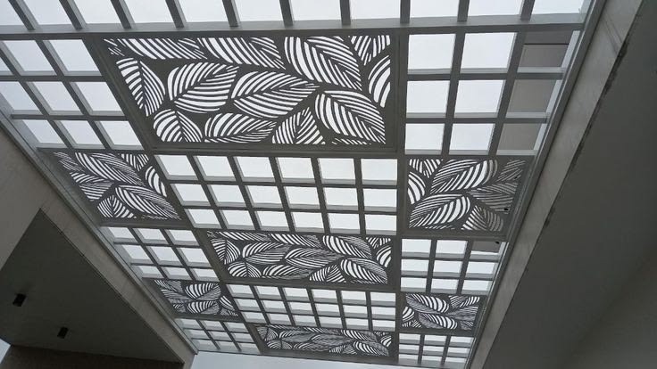 Botanical Leaf Motif Ceiling Skylight Panel