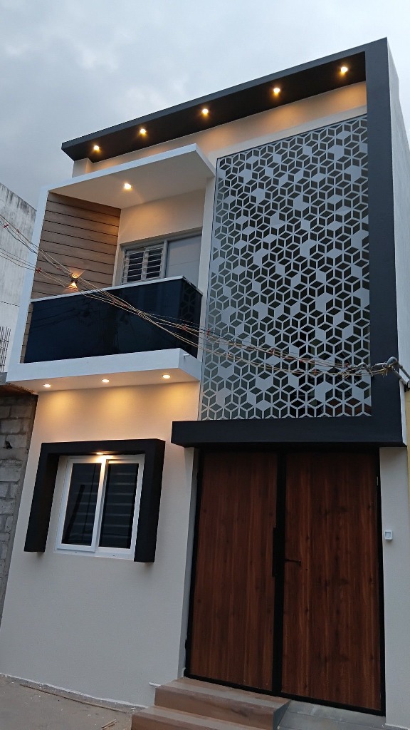 Modern Geometric Building Facade Panel